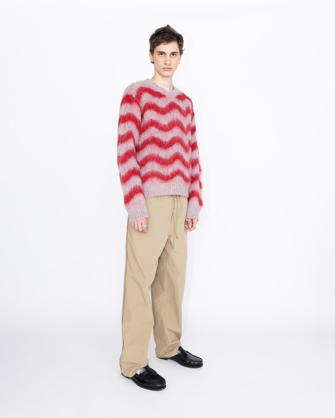 Highsnobiety HS05 – Alpaca Fuzzy Wave Sweater Pale Rose/Red - Knitwear - Multi - Image 4