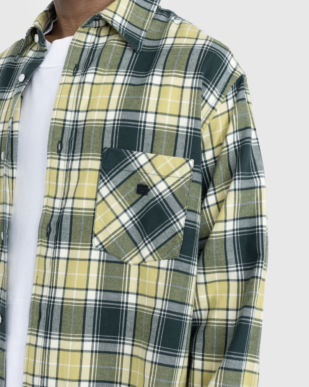 Acne Studios – Check Button-Up Shirt Forest Green/Light Green - Shirts - Green - Image 4