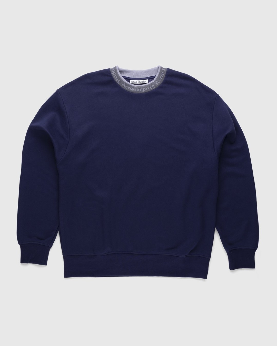 Acne Studios – Logo Rib Sweatshirt Indigo Blue - Sweatshirts - Blue - Image 1