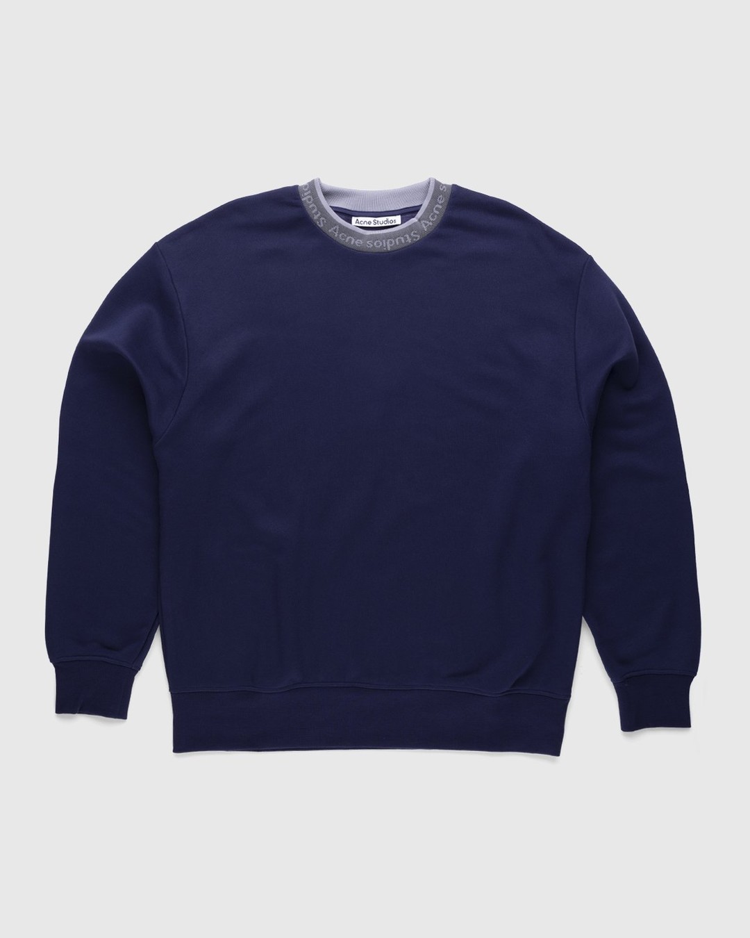 Acne Studios Logo Rib Sweatshirt Indigo Blue Highsnobiety Shop