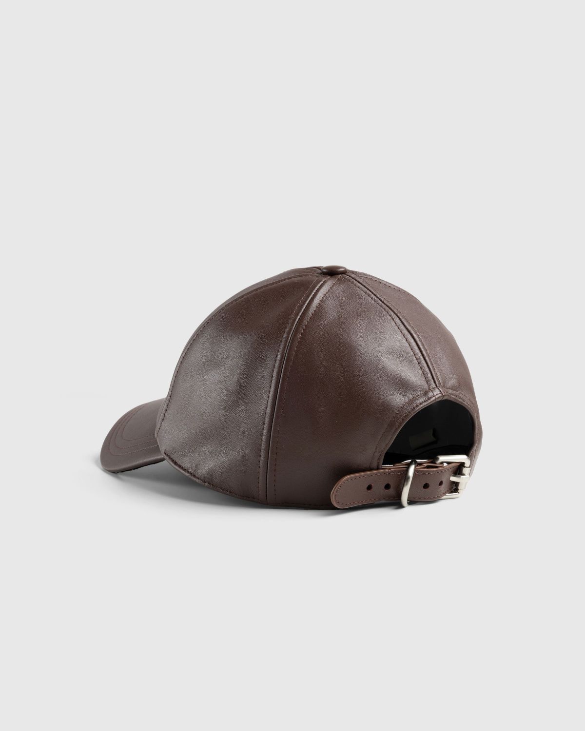 J.W. Anderson – Leather Baseball Cap Brown - Hats - Brown - Image 3