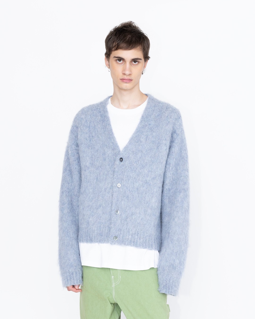 Highsnobiety HS05 – Brushed Alpaca Cardigan Light Blue - Knitwear - Blue - Image 3