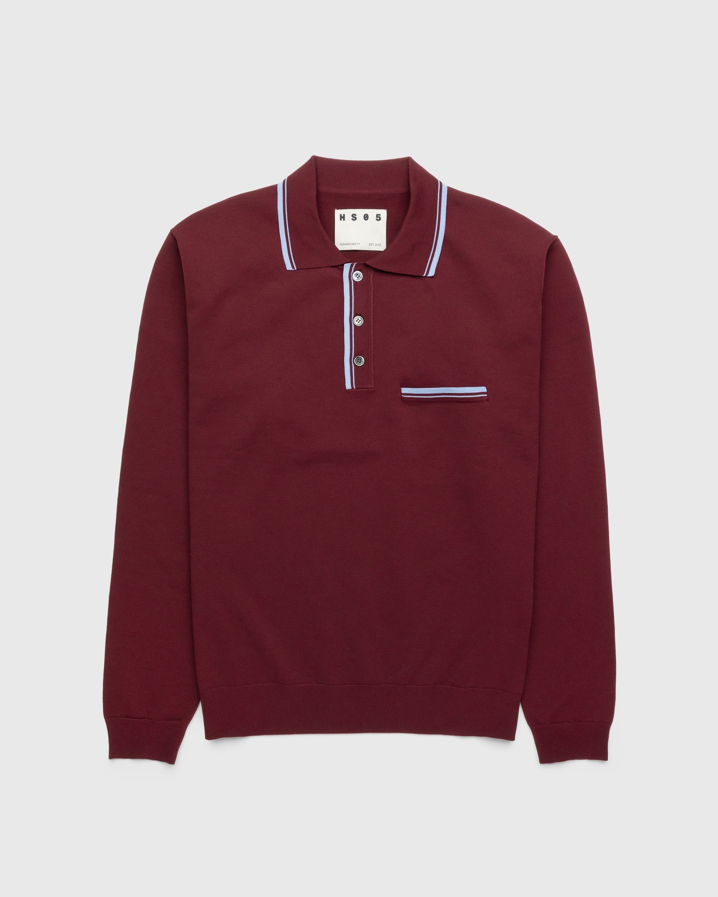 Highsnobiety HS05 – Long Sleeves Knit Polo Bordeaux - Longsleeves - Red - Image 1