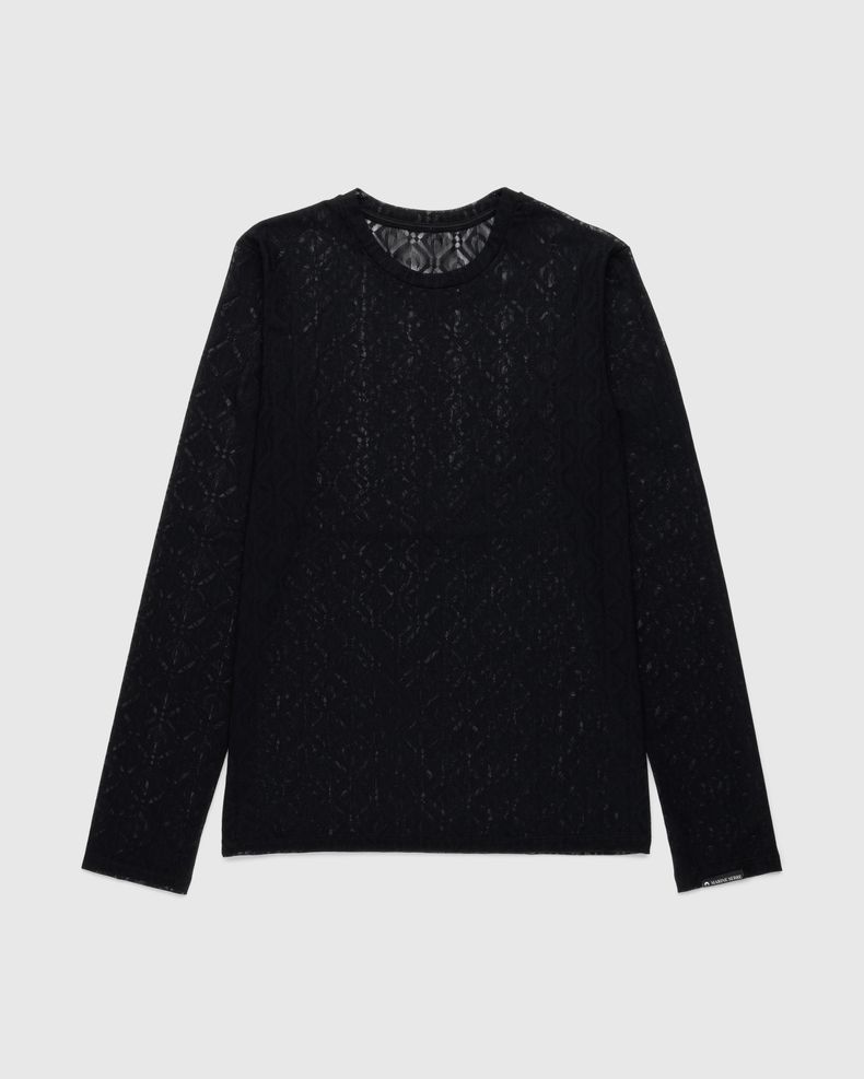 Moon Diamant Mesh Jacquard Longsleeve Top Black