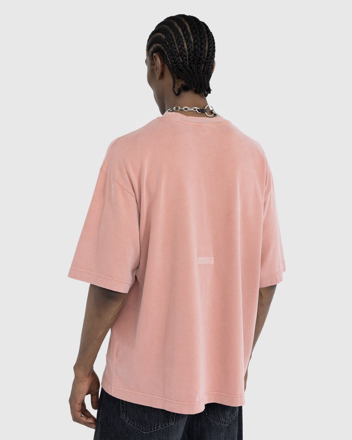 Acne Studios – Garment-Dyed T-Shirt Vintage Pink - Tops - Pink - Image 3