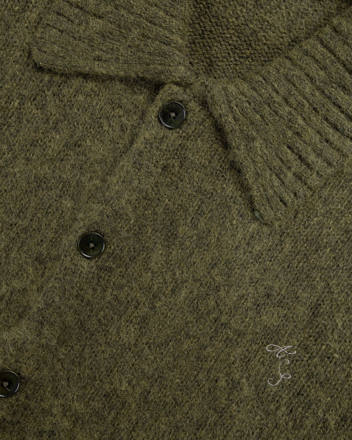 Acne Studios – Polo Wool Cardigan Dark Olive - Knitwear - Green - Image 5