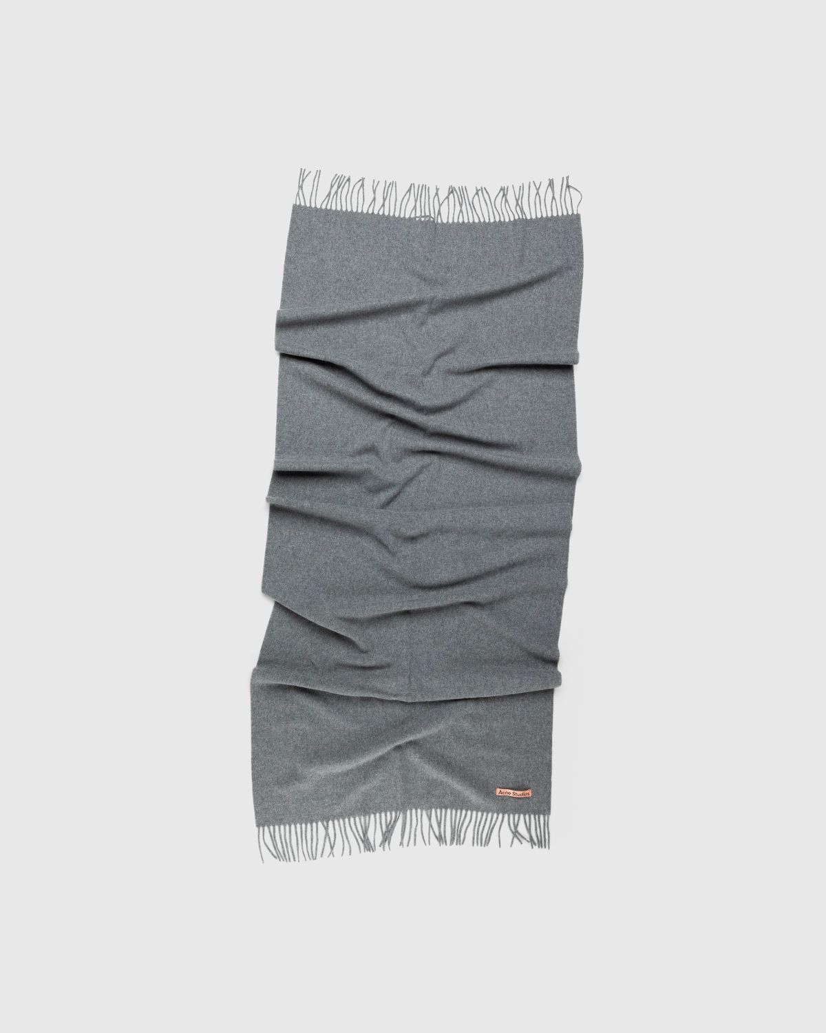 Acne Studios – Wool Fringe Scarf Oversized Grey Melange - Scarves - Grey - Image 1