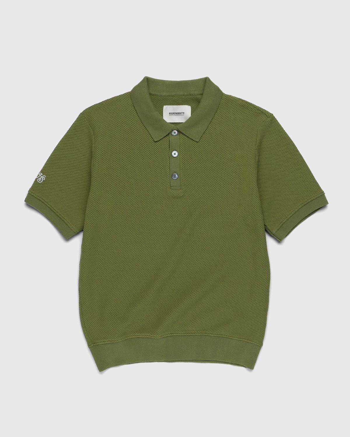 Highsnobiety – Knit Short-Sleeve Polo Green - Shirts - Green - Image 1