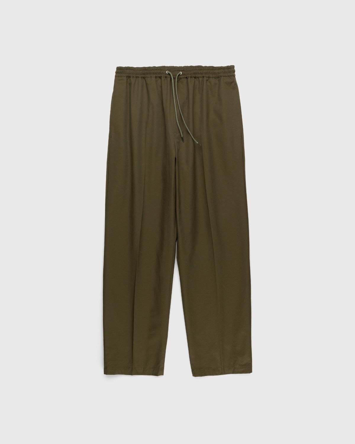 Highsnobiety – Cotton Nylon Elastic Pants Olive - Pants - Green - Image 1