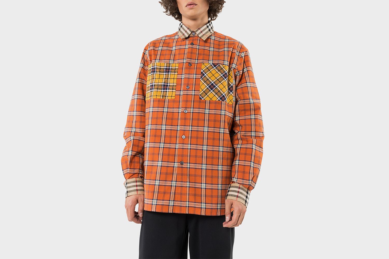 Contrast Check  Flannel Oversized Shirt