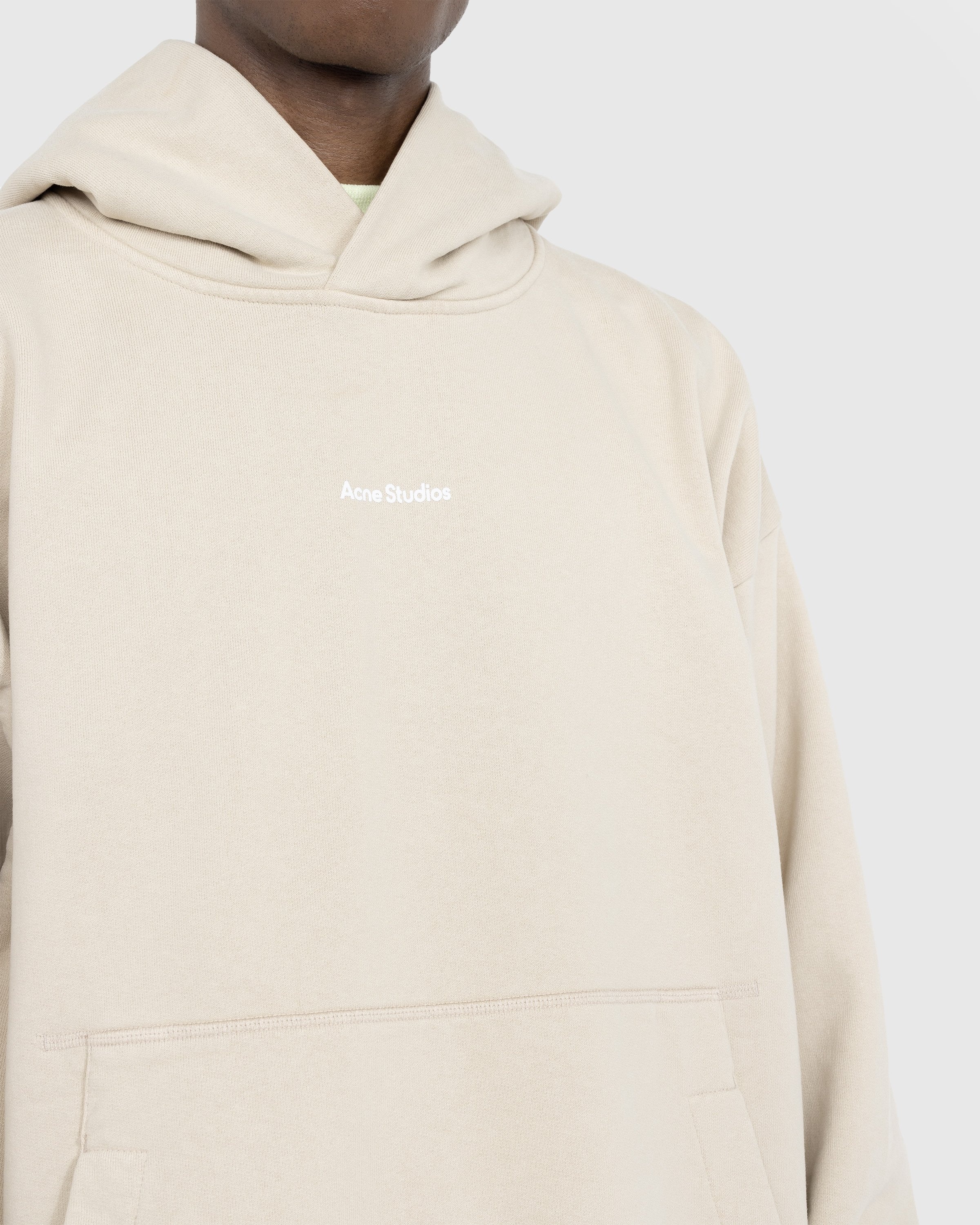 Acne Studios – Organic Cotton Logo Hoodie Champagne Beige - Sweats - Beige - Image 4