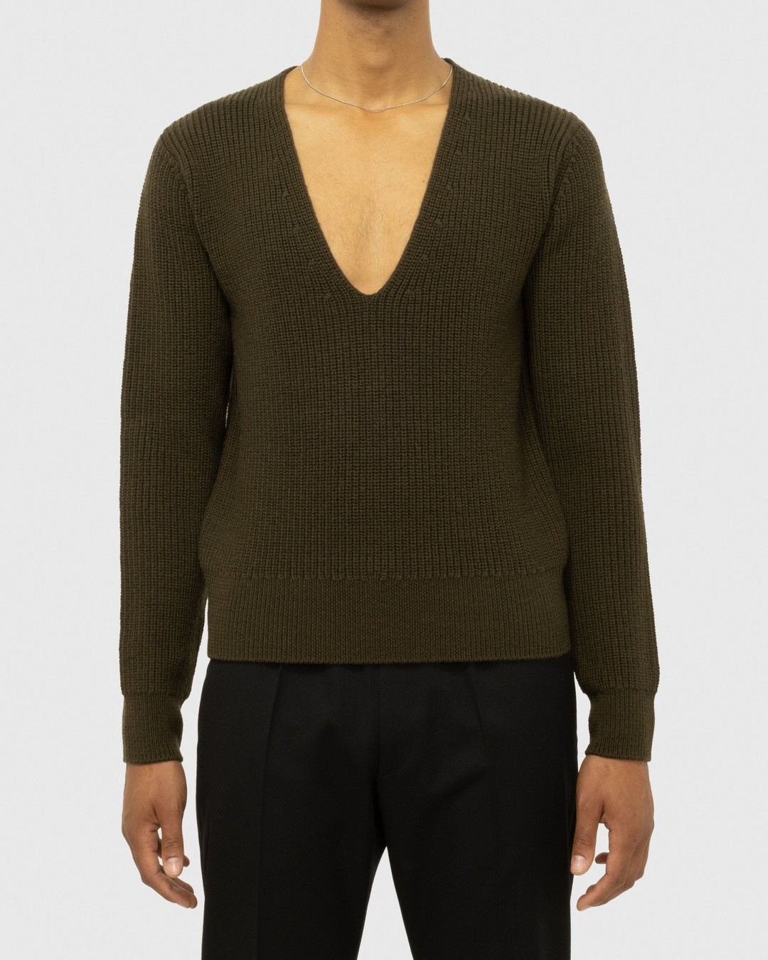 Dries van Noten – Newton Merino Sweater Green - Knitwear - Green - Image 3