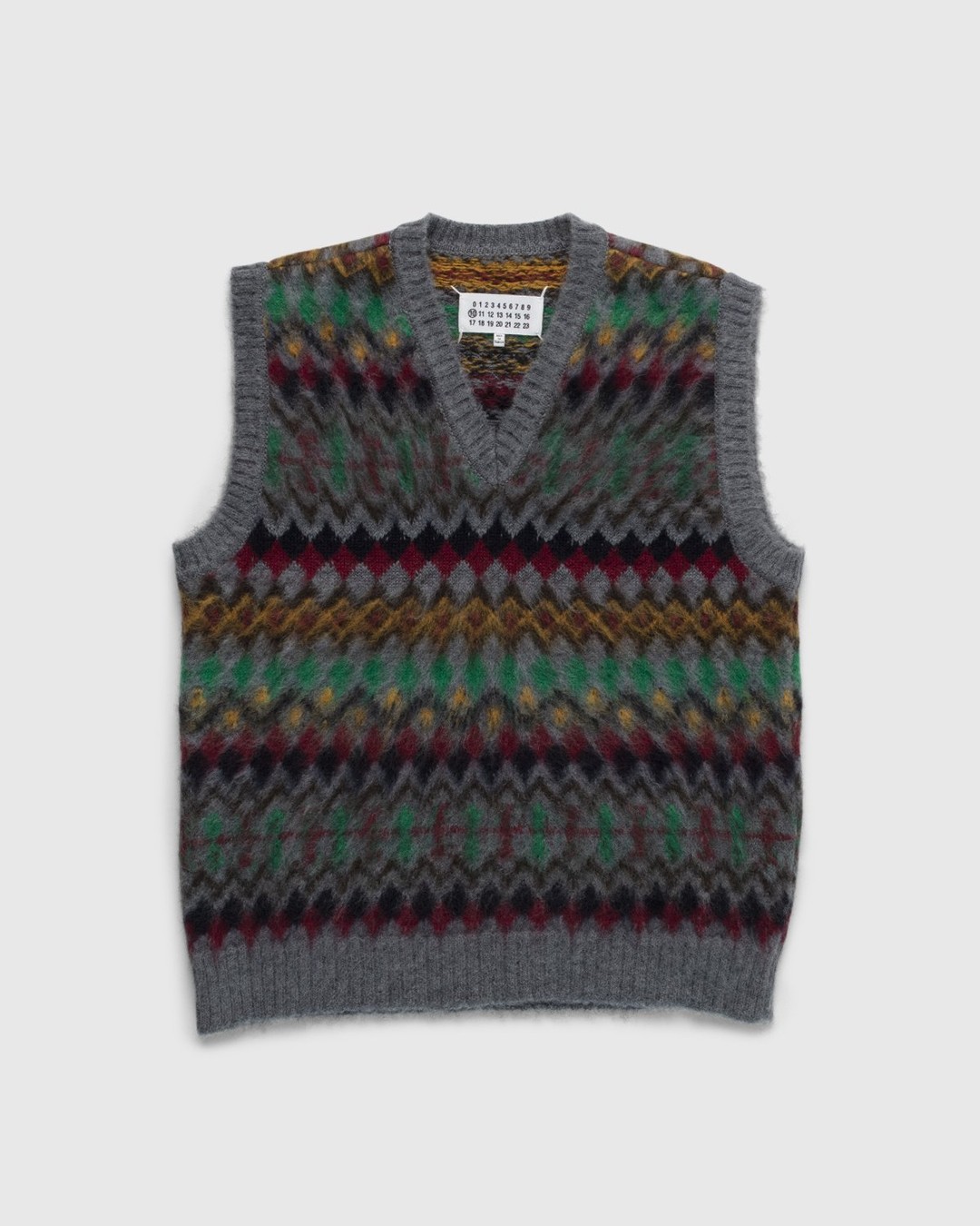 Maison Margiela – Jacquard V Neck Vest Multi - Knitwear - Multi - Image 1