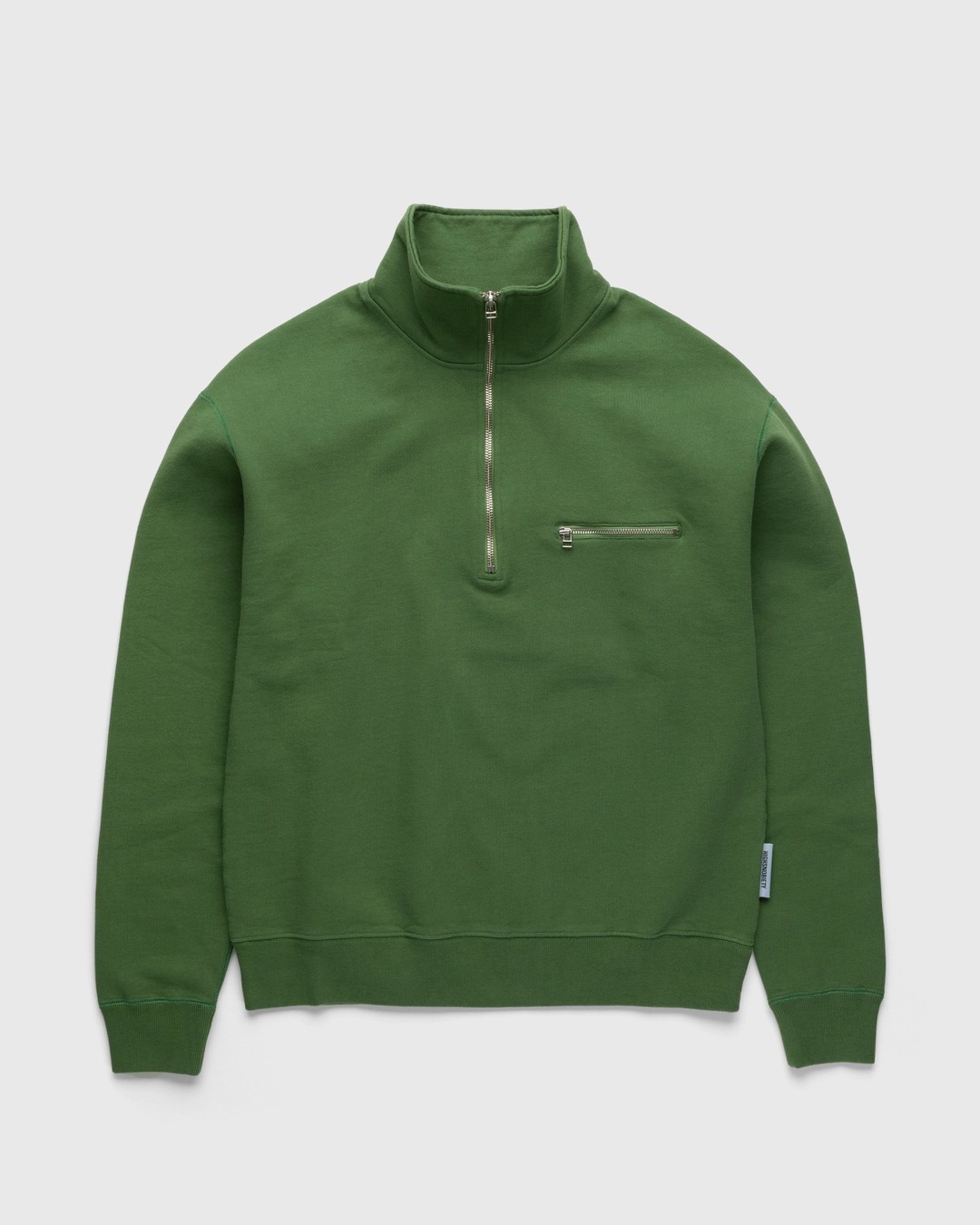 Highsnobiety – Classic Quarter Zip Fleece Olive - Sweatshirts - Green - Image 2