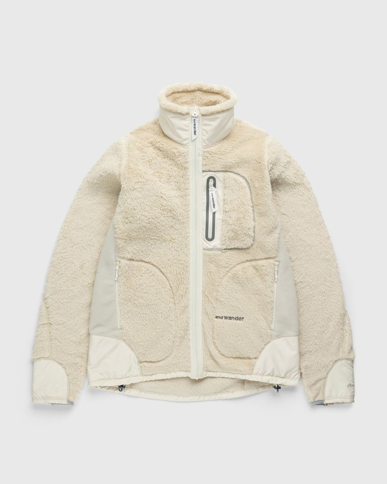 And Wander – High Loft Fleece Jacket Off White