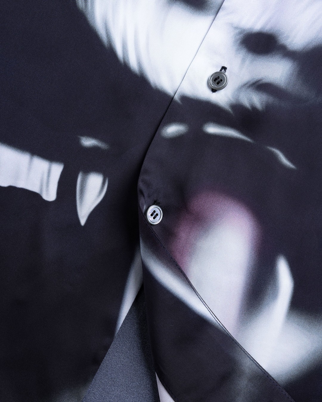 Gerrit Jacob – Satin Printed Shirt Navy/Lilac - Shirts - Purple - Image 6