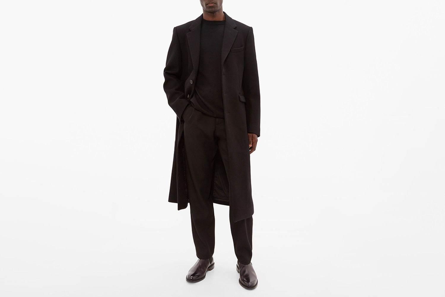 Single Breasted Felted Wool Coat