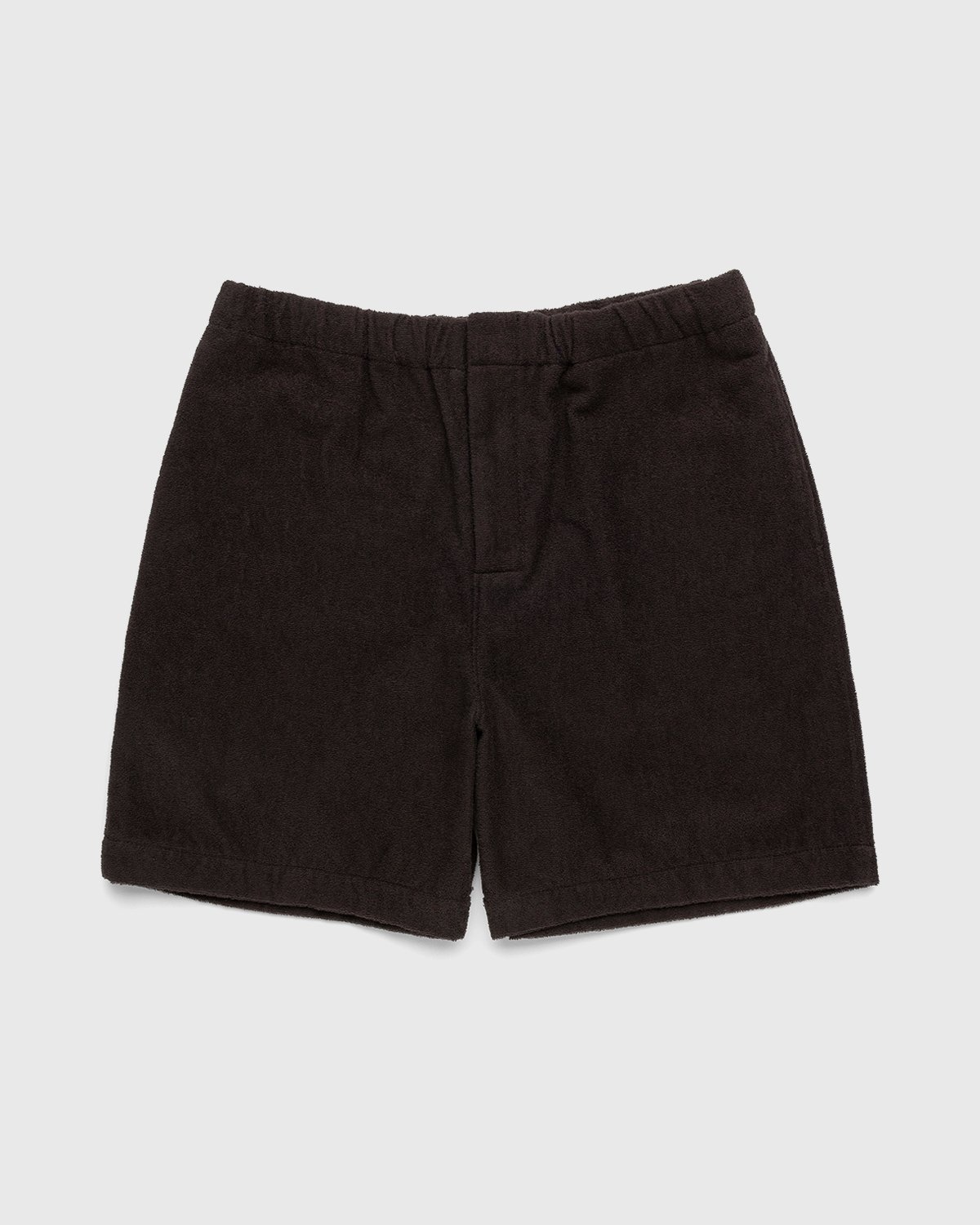 Auralee – Cotton Terry Cloth Shorts Brown - Short Cuts - Brown - Image 1