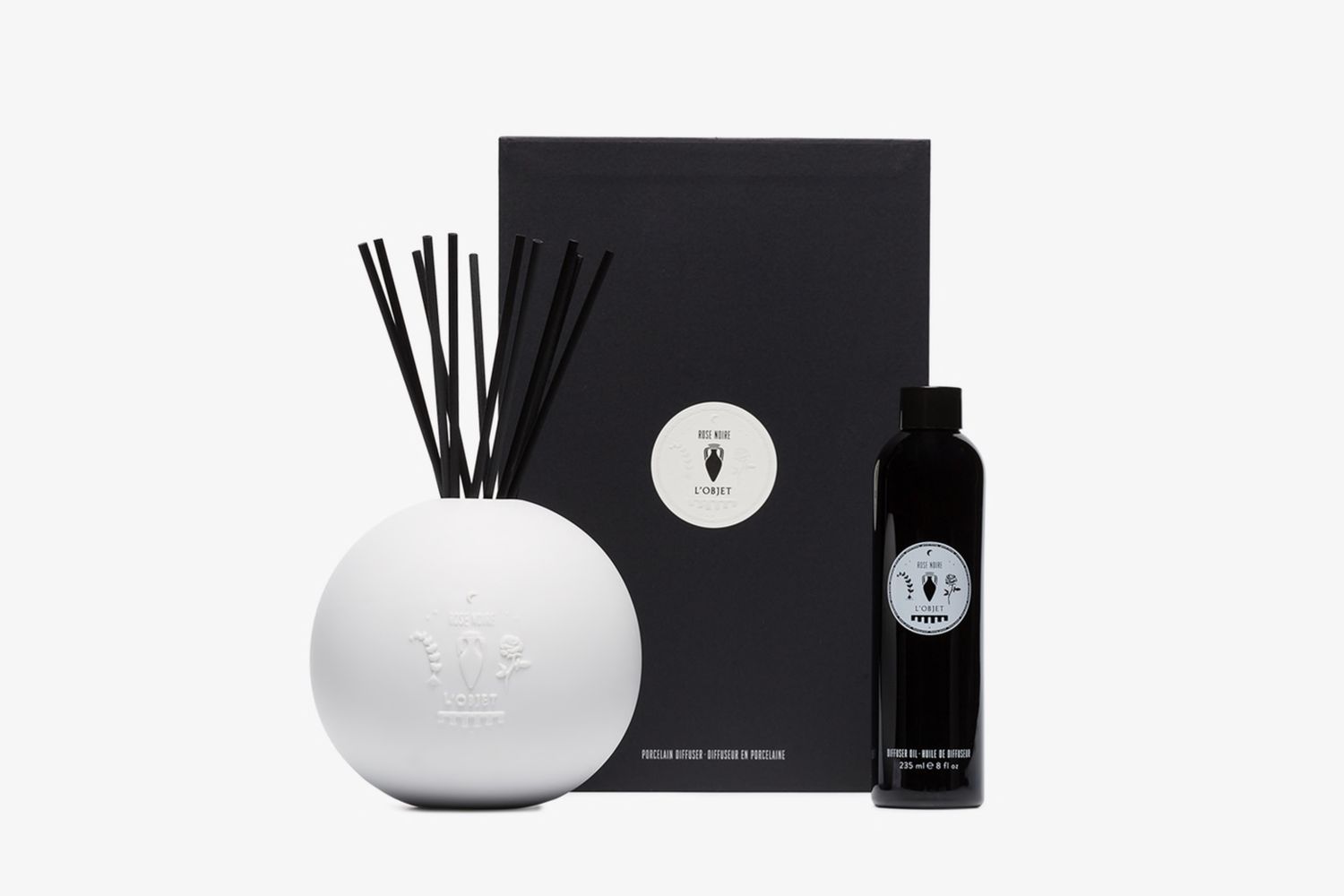 Rose Noir Porcelain Diffuser Set