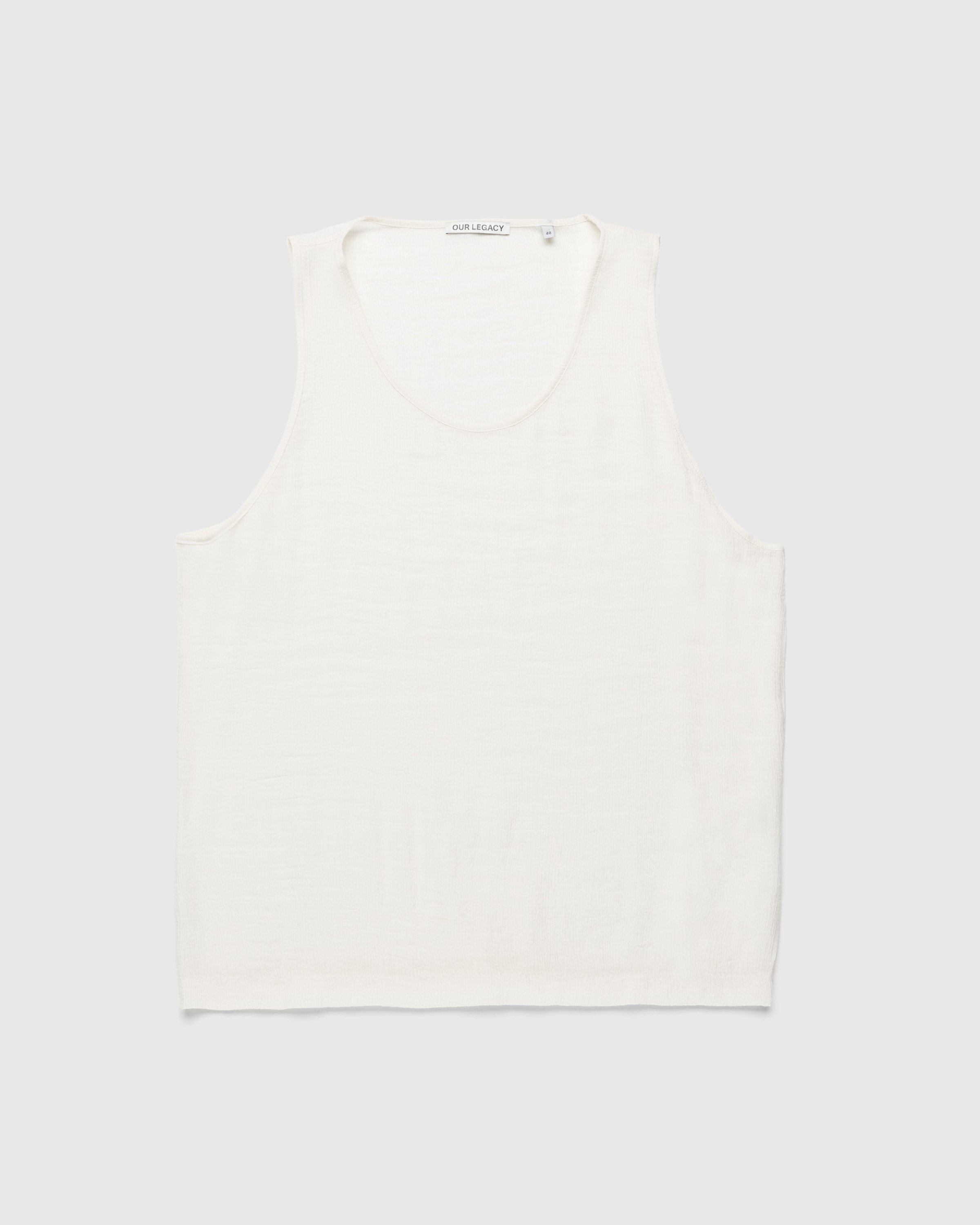 Our Legacy – Singlet Almond Milk Ruffle Viscose - Tops - Beige - Image 1