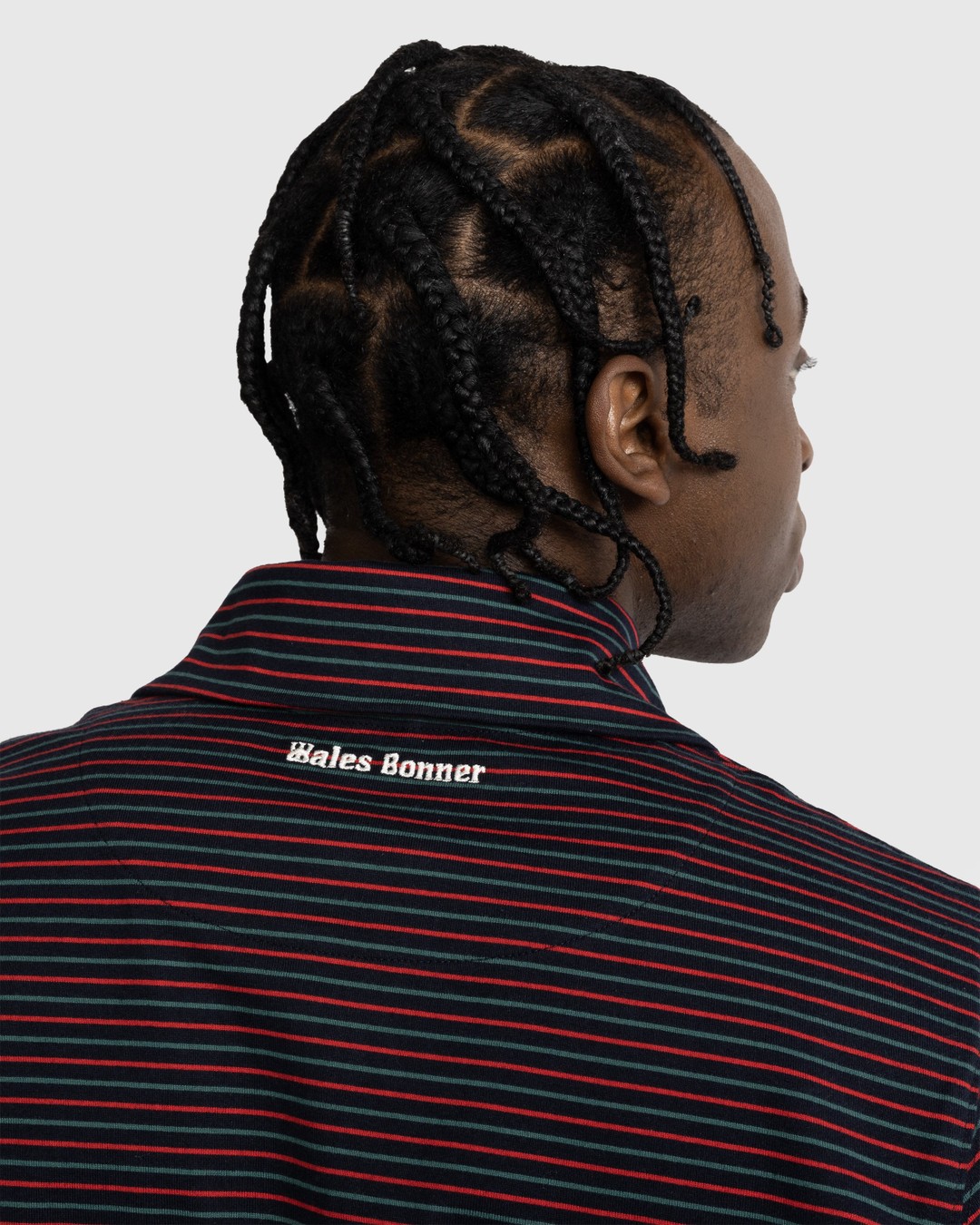 Wales Bonner – Franco Half Zip Top - Longsleeves - Blue - Image 6