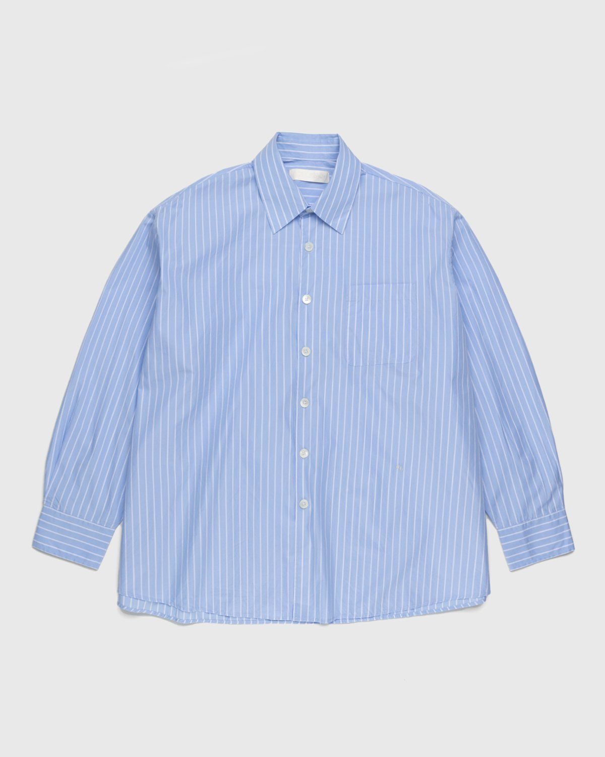 Our Legacy – Borrowed Shirt Blue/Rose Olden Stripe - Image 1
