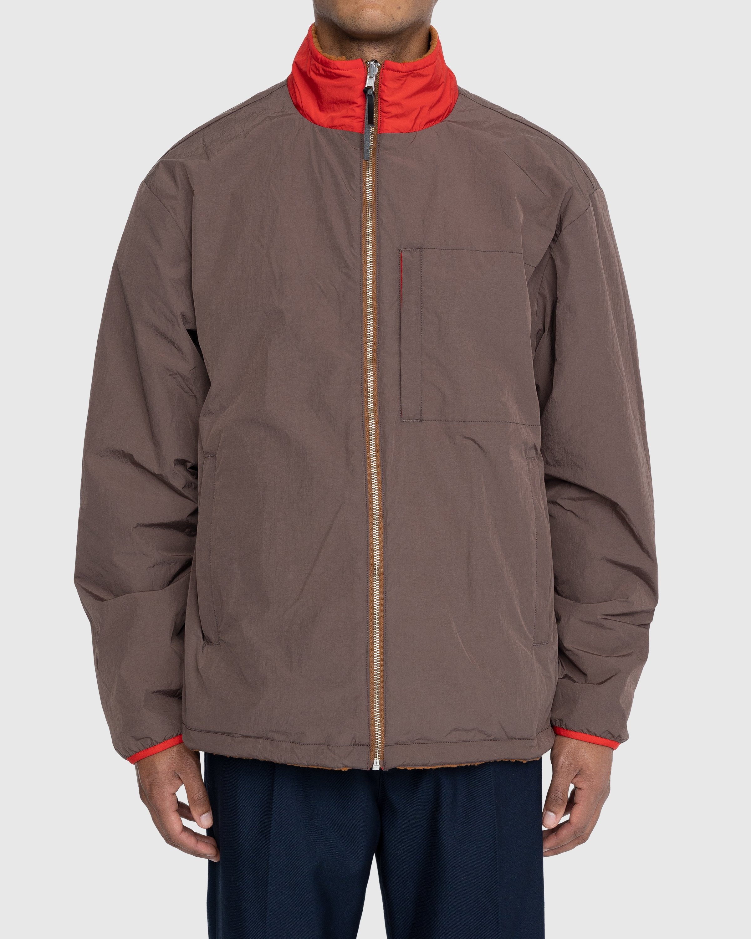Highsnobiety – Reversible Polar Fleece Zip Jacket Chili Red/ Dark Brown - Fleece Jackets - Brown - Image 3