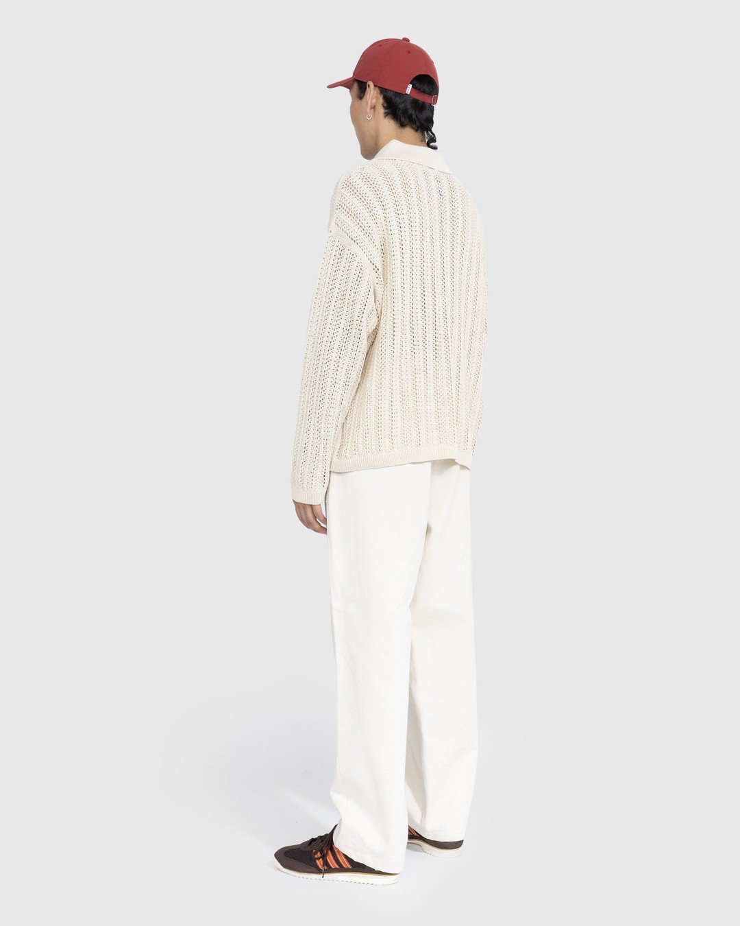 Bode – Pointelle Polo Longsleeve Cream - Shirts - Beige - Image 3