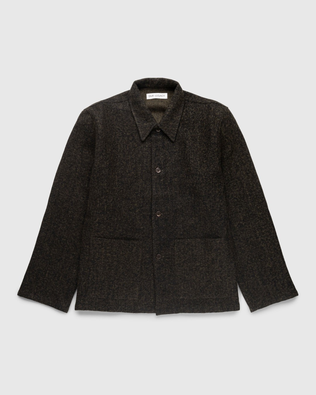 Our Legacy – Haven Jacket Black/Moss Fuzz Wool - Outerwear - Green - Image 1