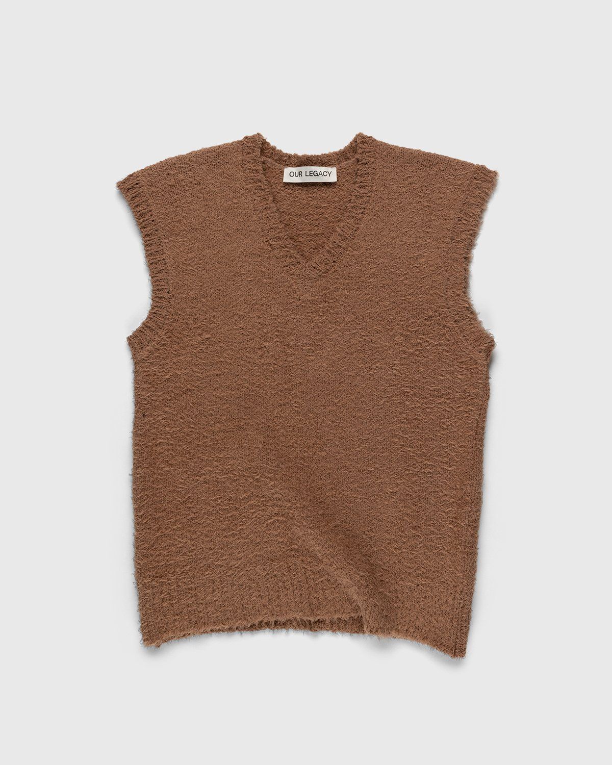 Our Legacy – Knitted Cotton Vest Caramel Cloudy - Image 1