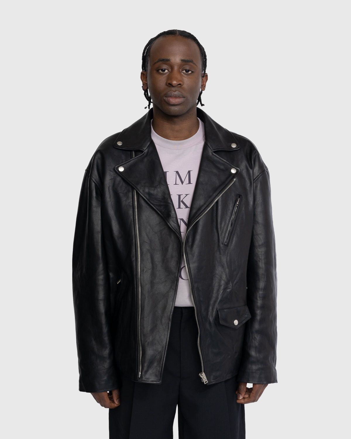 Acne Studios – Distressed Leather Jacket Black - Outerwear - Black - Image 2