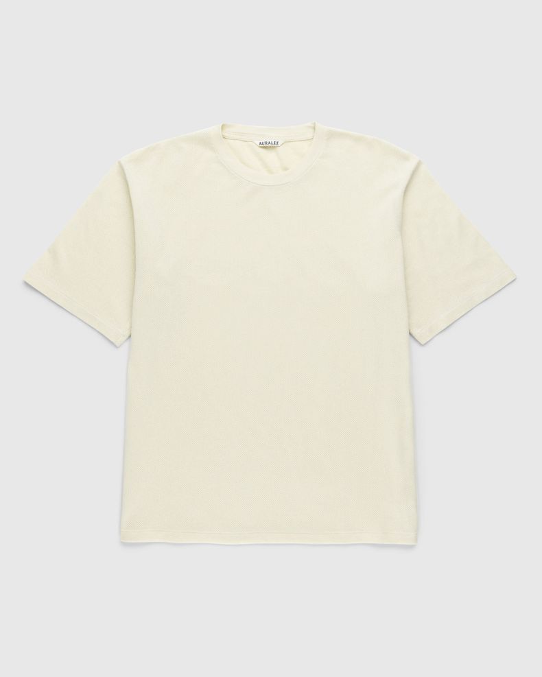 Auralee – Cotton Mesh Dyed Tee Ivory