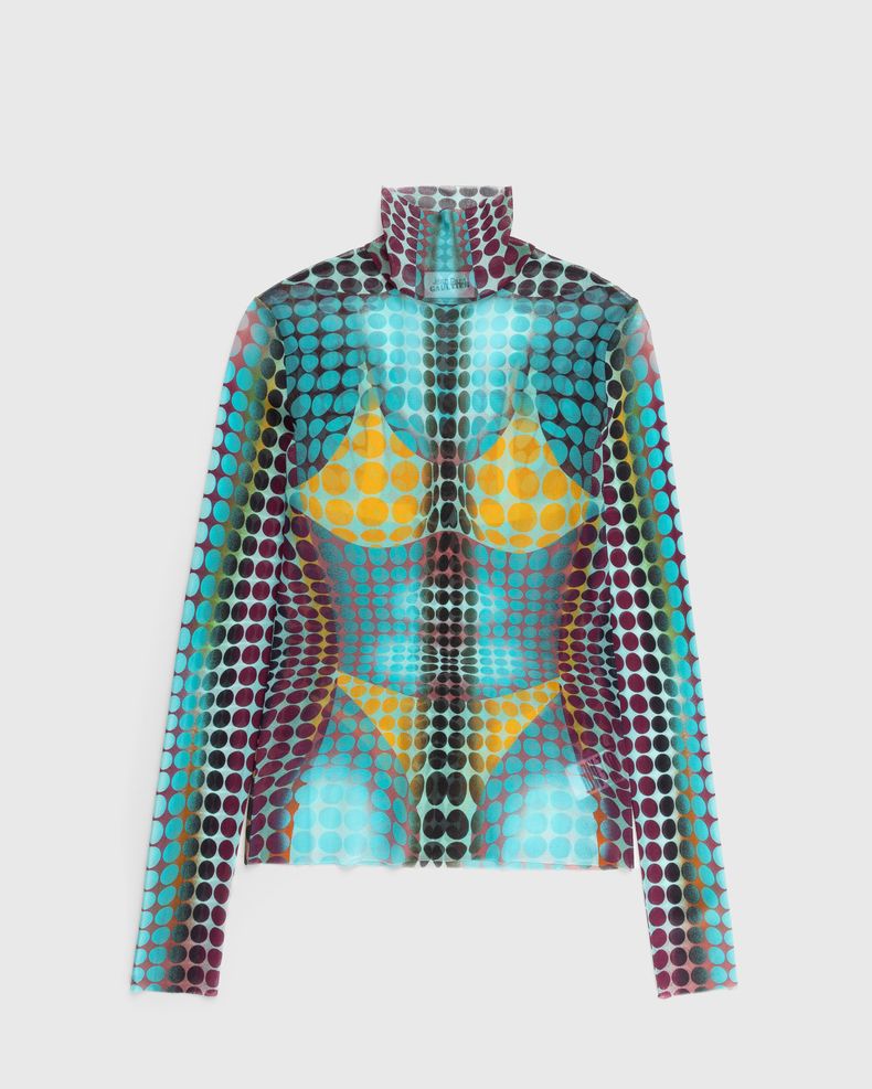 Jean Paul Gaultier – High Neck Longsleeve Top Blue