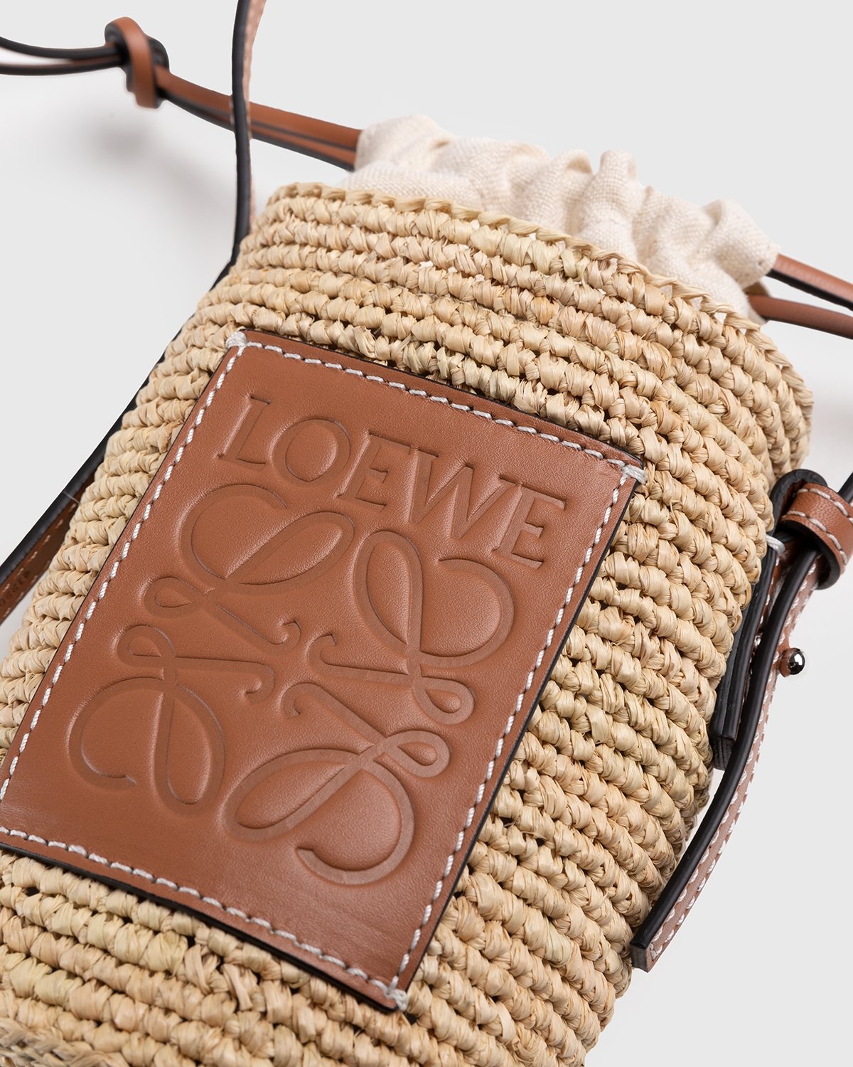 Loewe Beige/Orange Paula's Ibiza Raffia and Leather Crossbody Bag Loewe