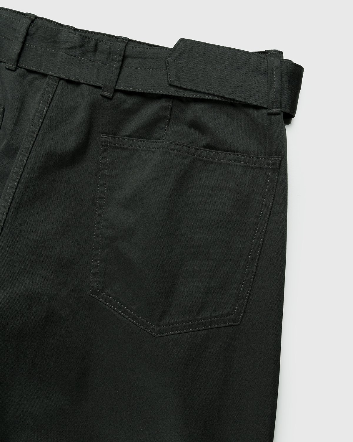 Lemaire – Twisted Belted Pants Dark Slate Green - Trousers - Grey - Image 3
