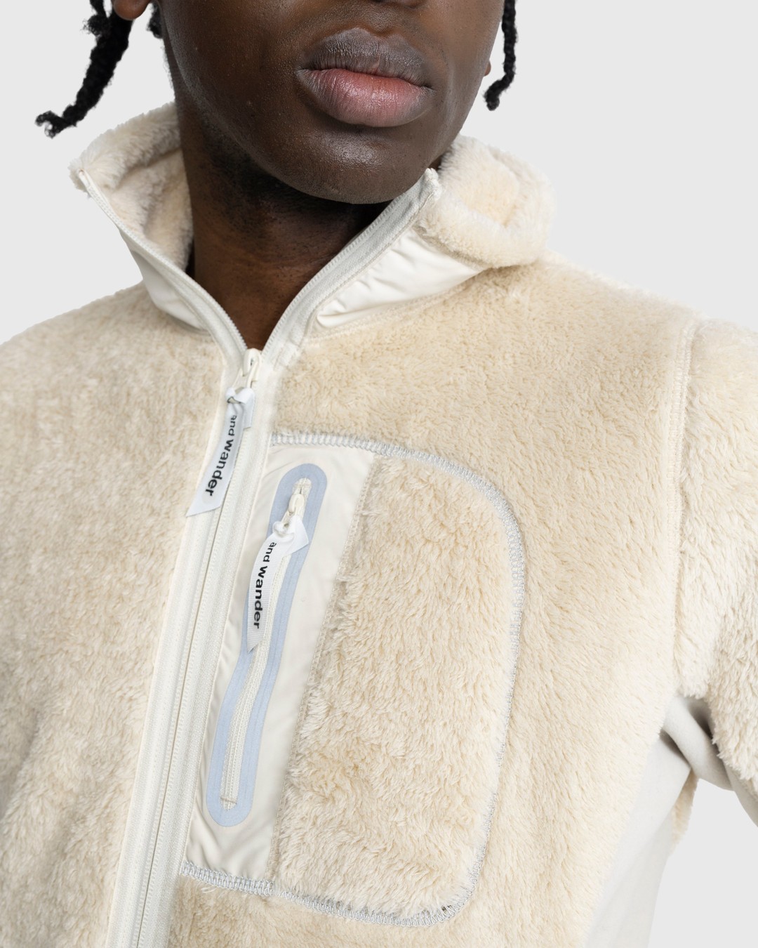 And Wander – High Loft Fleece Jacket Off White - Outerwear - Beige - Image 6