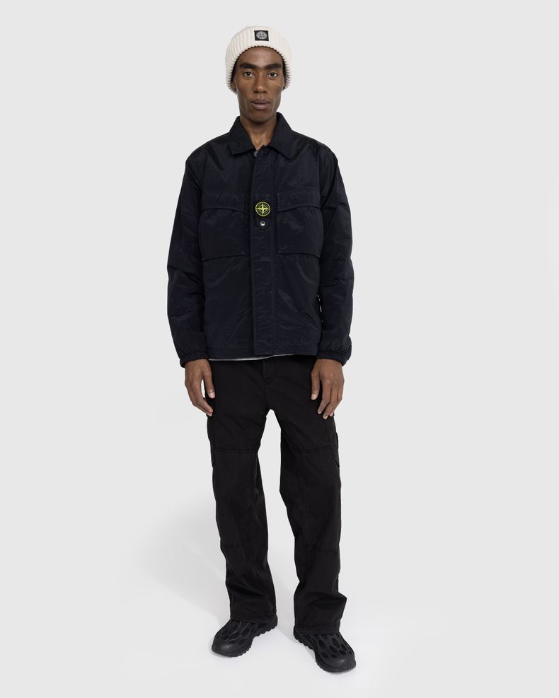 Stone Island Stretch Cotton Gabardine Cargo Pants Black