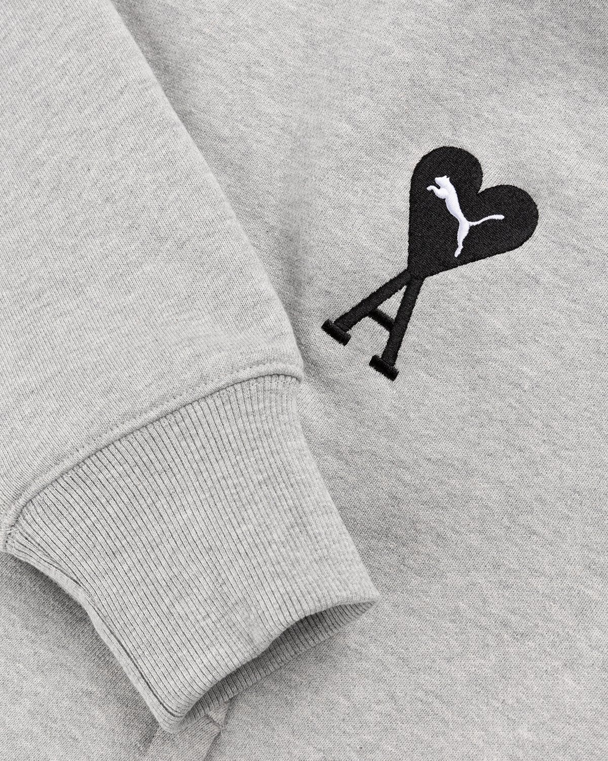 Puma x AMI – Logo Hoodie Light Heather Grey - Sweats - Grey - Image 6