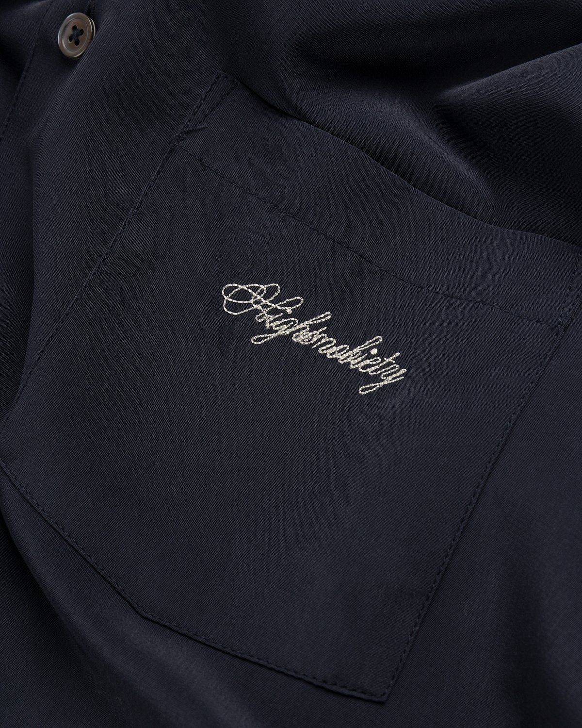 Highsnobiety – Rayon Short-Sleeve Shirt Navy Cream - Shirts - Blue - Image 5