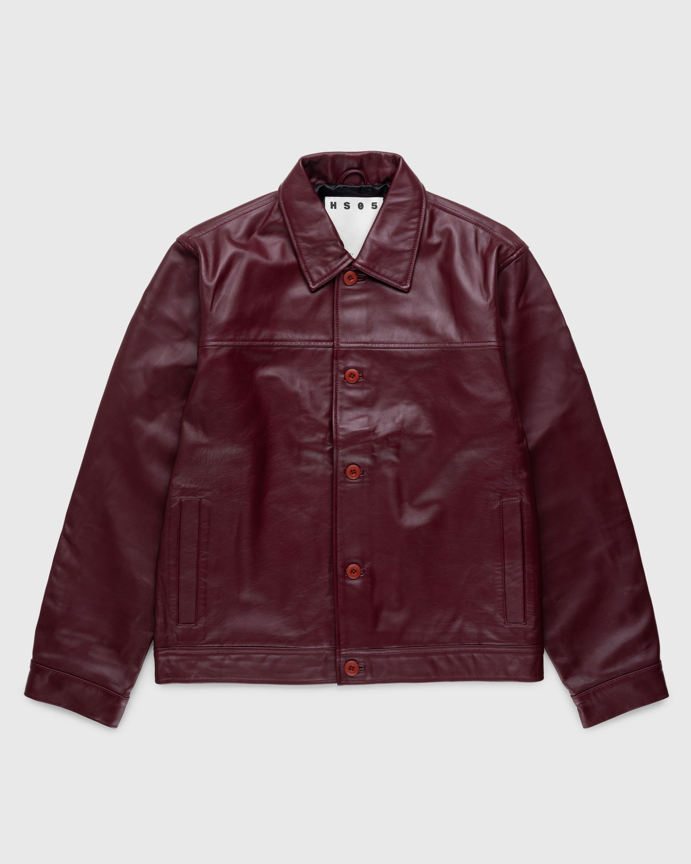 Highsnobiety – Neu York Leather Jacket Burgundy - Outerwear - Red - Image 2