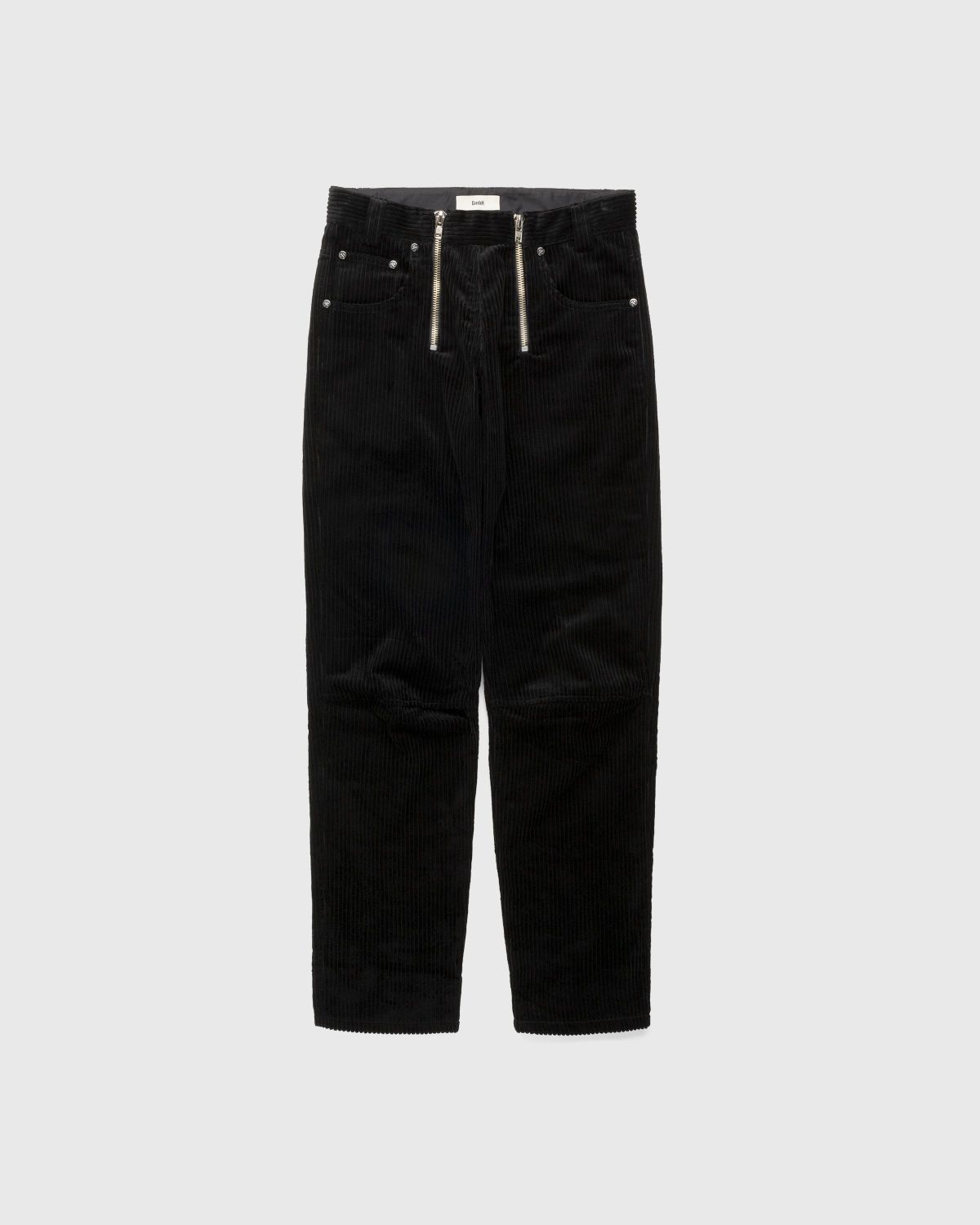 GmbH – Bekir Cargo Trousers With Double Zips Black Corduroy - Pants - Black - Image 1