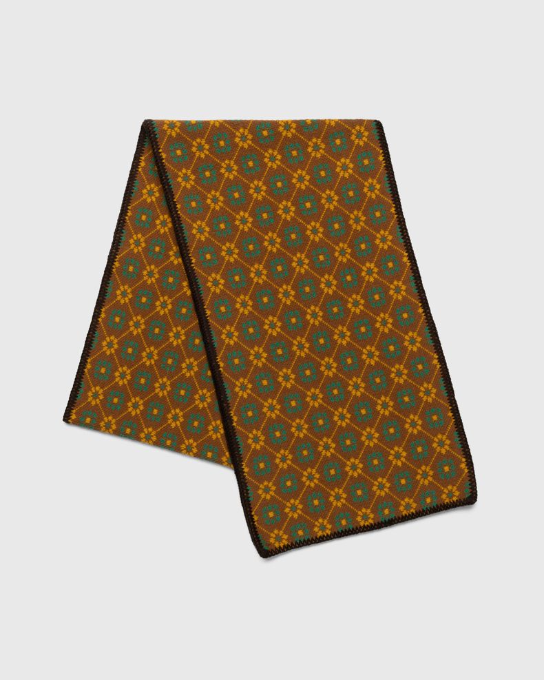 bode – Floral Jacquard Scarf Brown