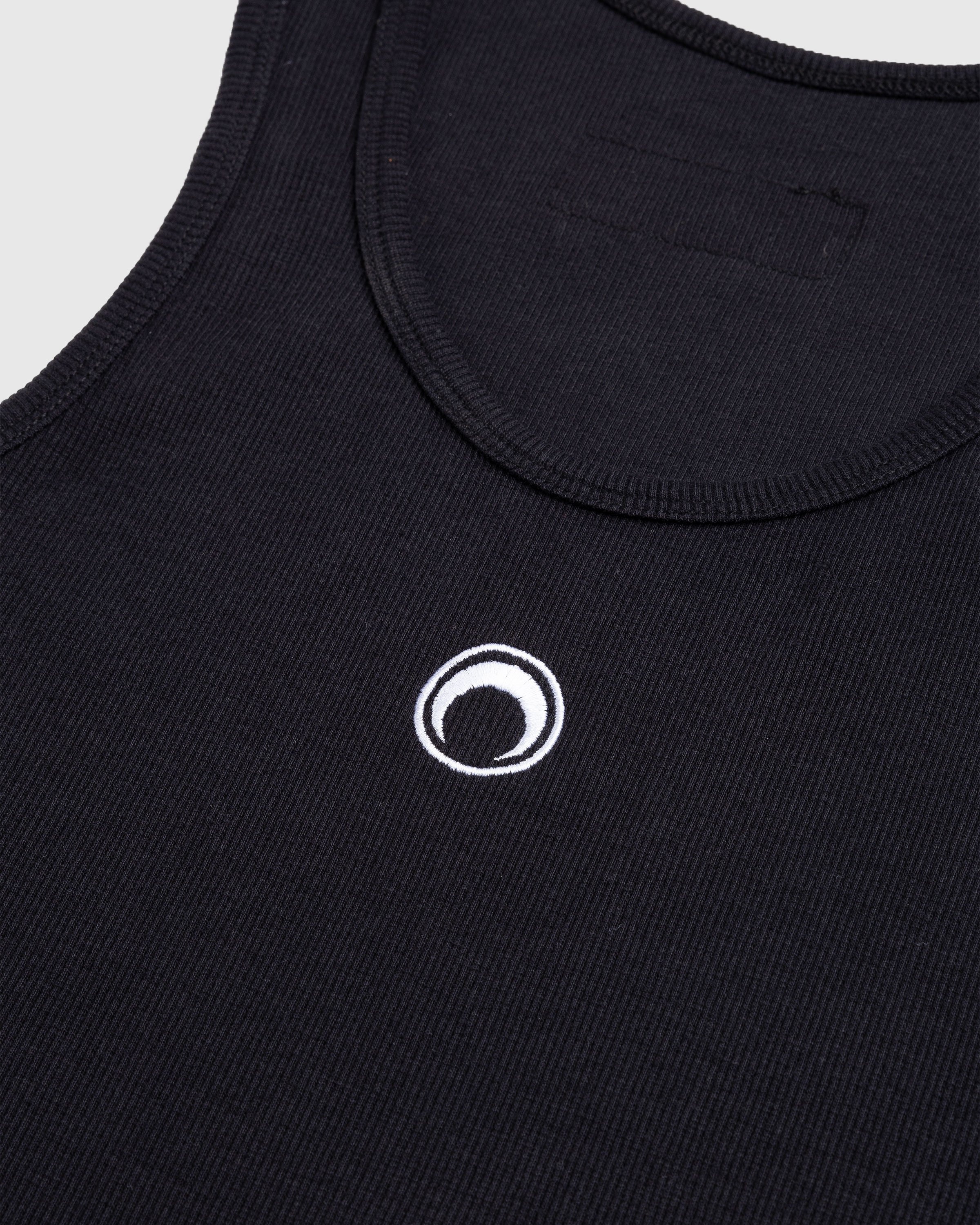Marine Serre – Organic Cotton Fitted Tank Top Black - Tops - Black - Image 6