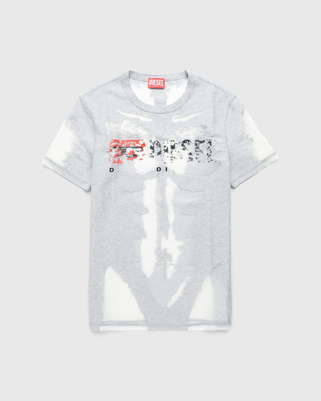 Diesel – T-Erme Burnout T-Shirt Grey - Tops - Multi - Image 1