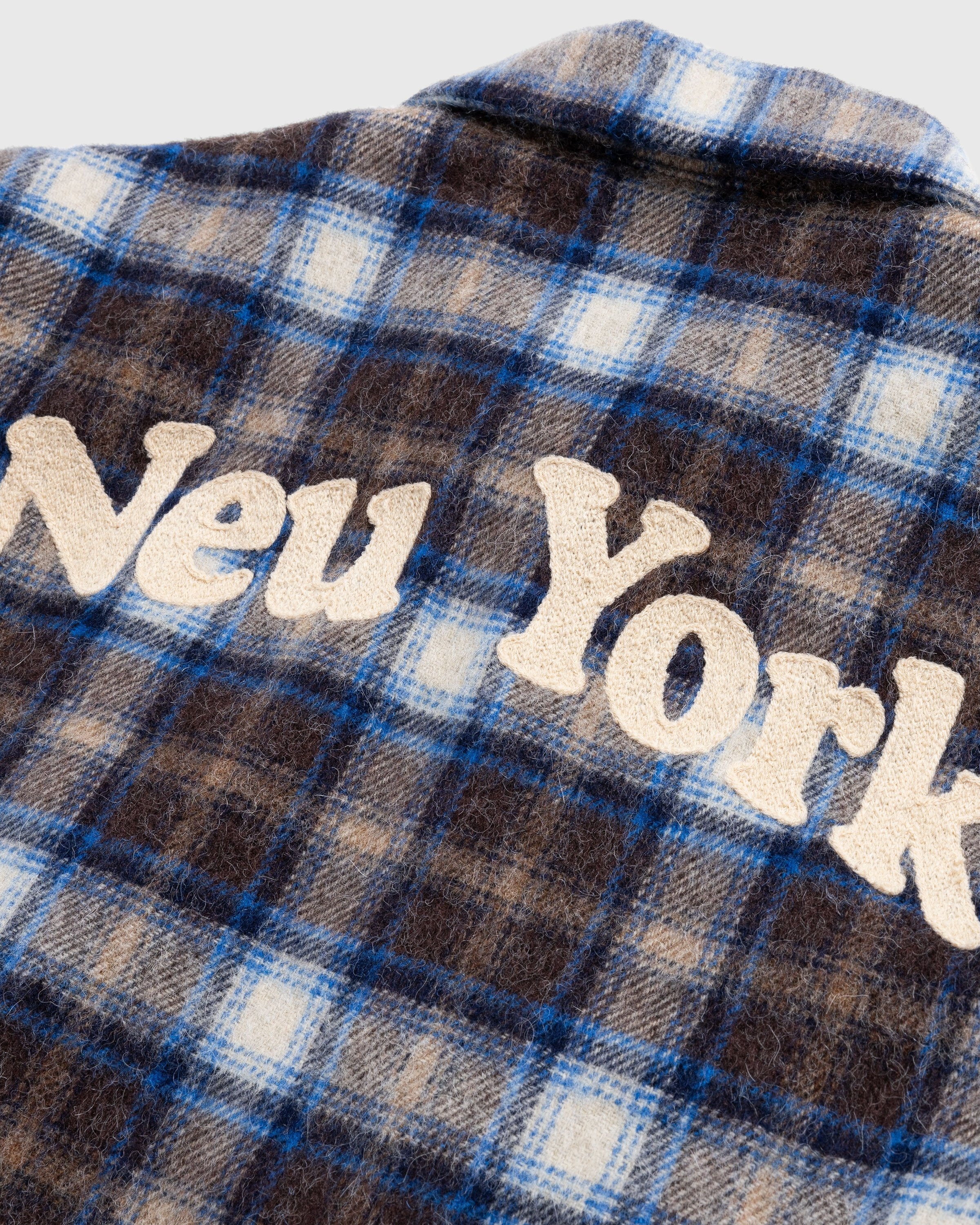 Highsnobiety – Neu York Shaggy Wool Plaid Zip Shirt Brown - Shirts - Brown - Image 7