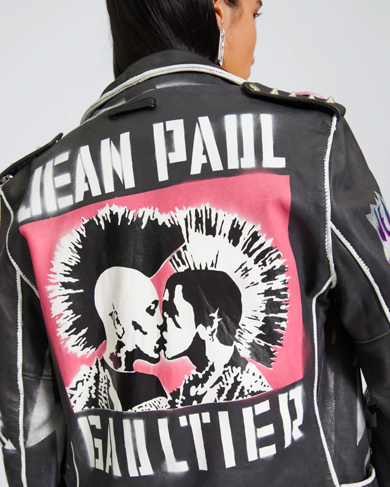 The Jean Paul Gaultier atelier reworked these specially sourced Schott jackets. 