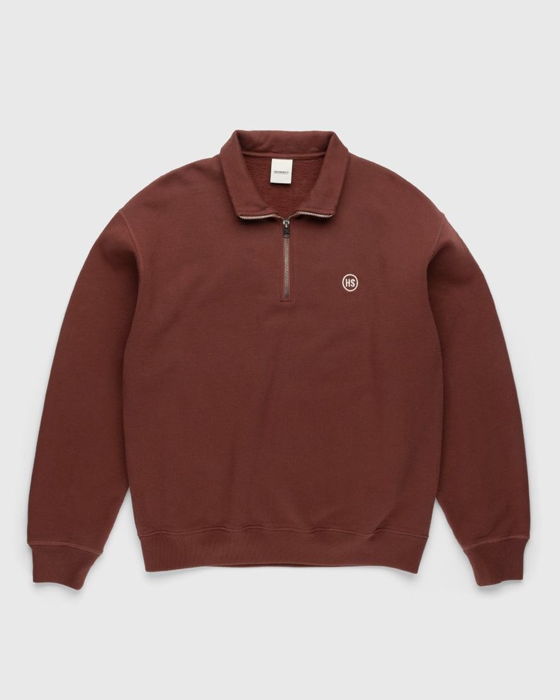 Highsnobiety – Zip Mock Neck Staples Fleece Brown