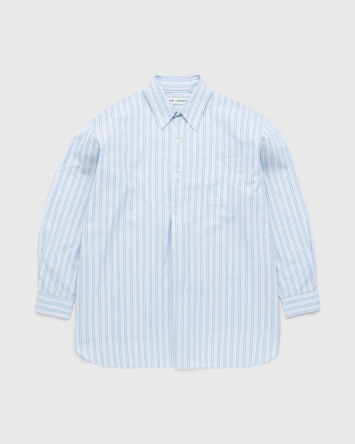 Our Legacy – Popover Shirt Blue Stripe - Shirts - Blue - Image 1