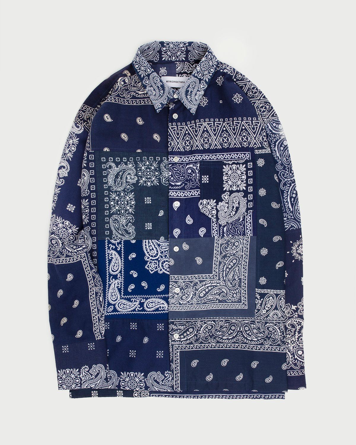 Miyagihidetaka – Bandana Shirt Navy - Shirts - Blue - Image 1