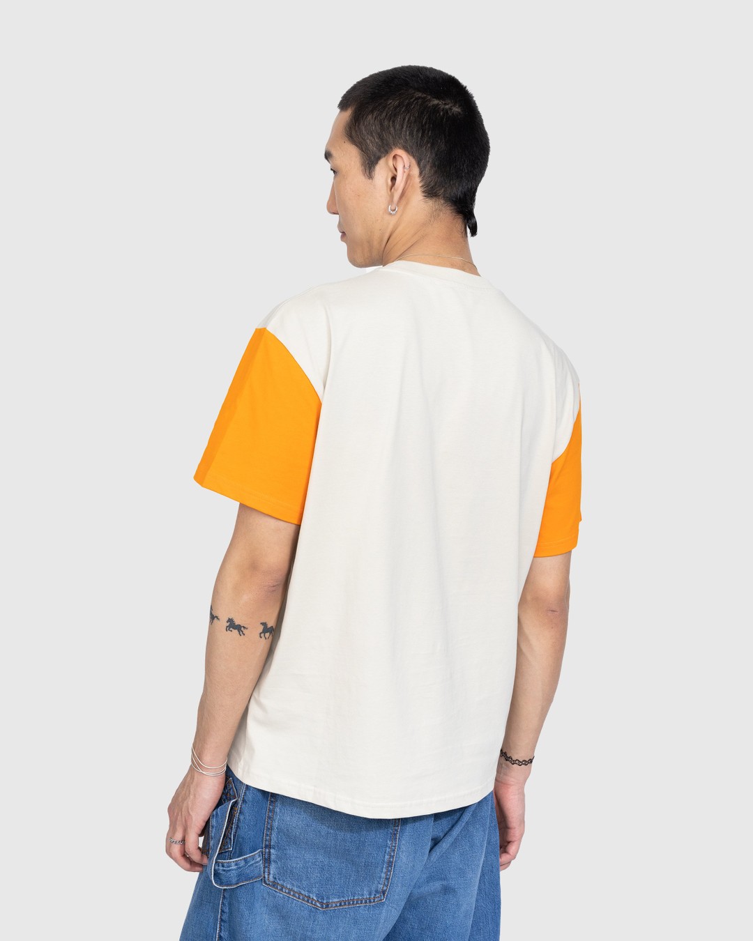 J.W. Anderson – Anchor Patch Contrast Sleeve T-Shirt - T-shirts - Orange - Image 3